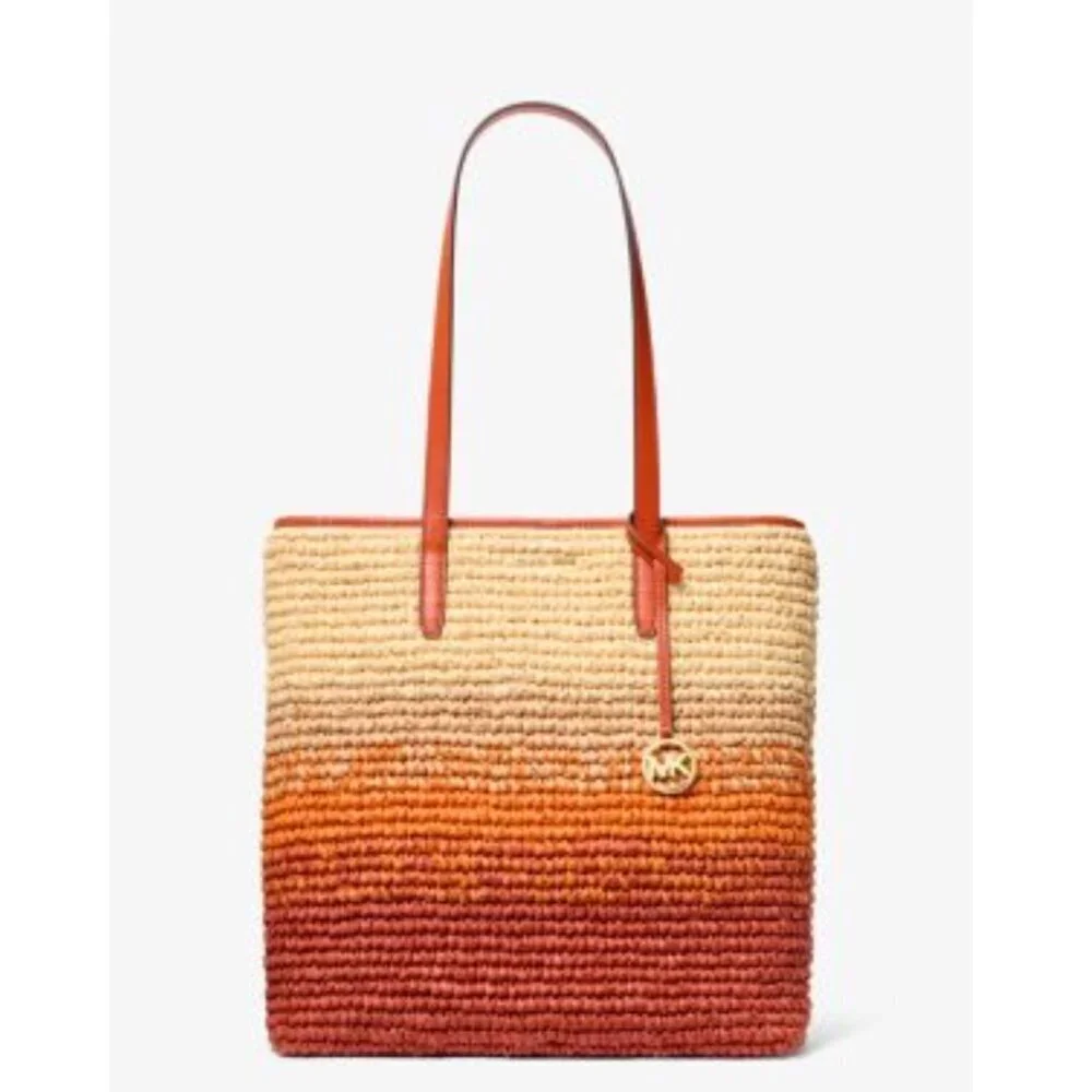 NWT Michael Kors The Michael Ombré Straw Tote Bag